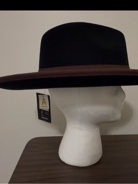 Brixton Reno Fedora, blk/brown, adjustable, NWT.